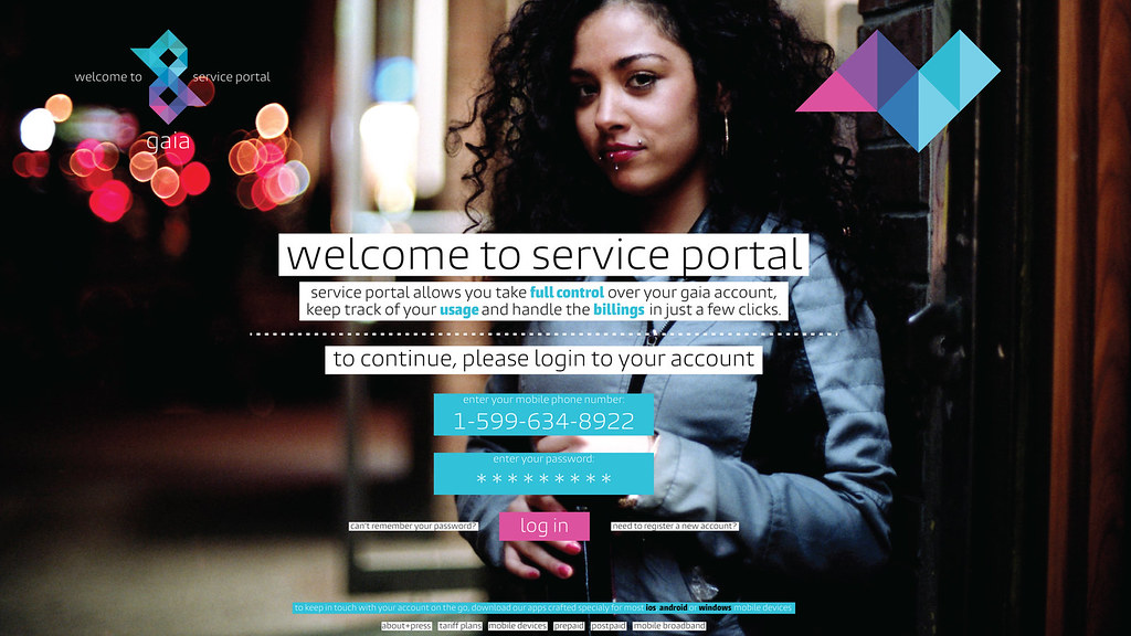 gaia mobile | service portal | landing page